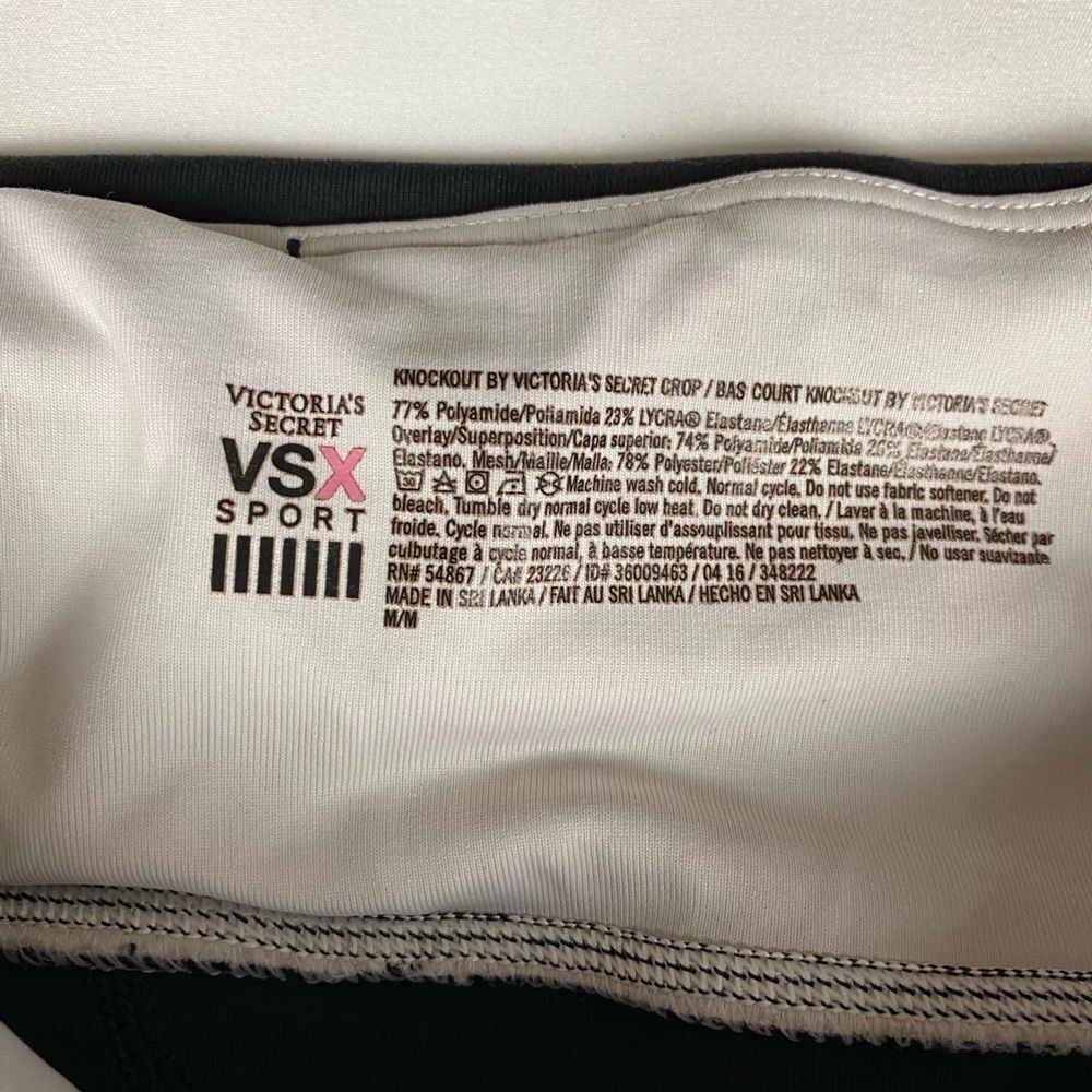 Victoria's Secret Women's Black White Crop Leggings Size M - Picture 7 of 7